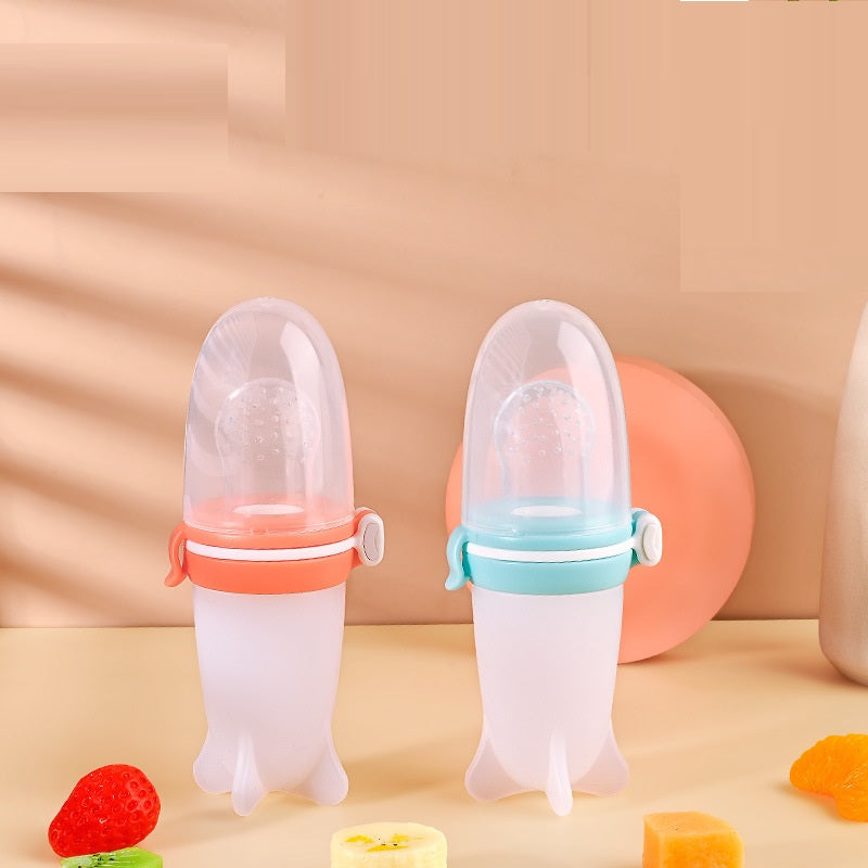 Silicone Squeeze Baby Feeding Bottle with Spoon