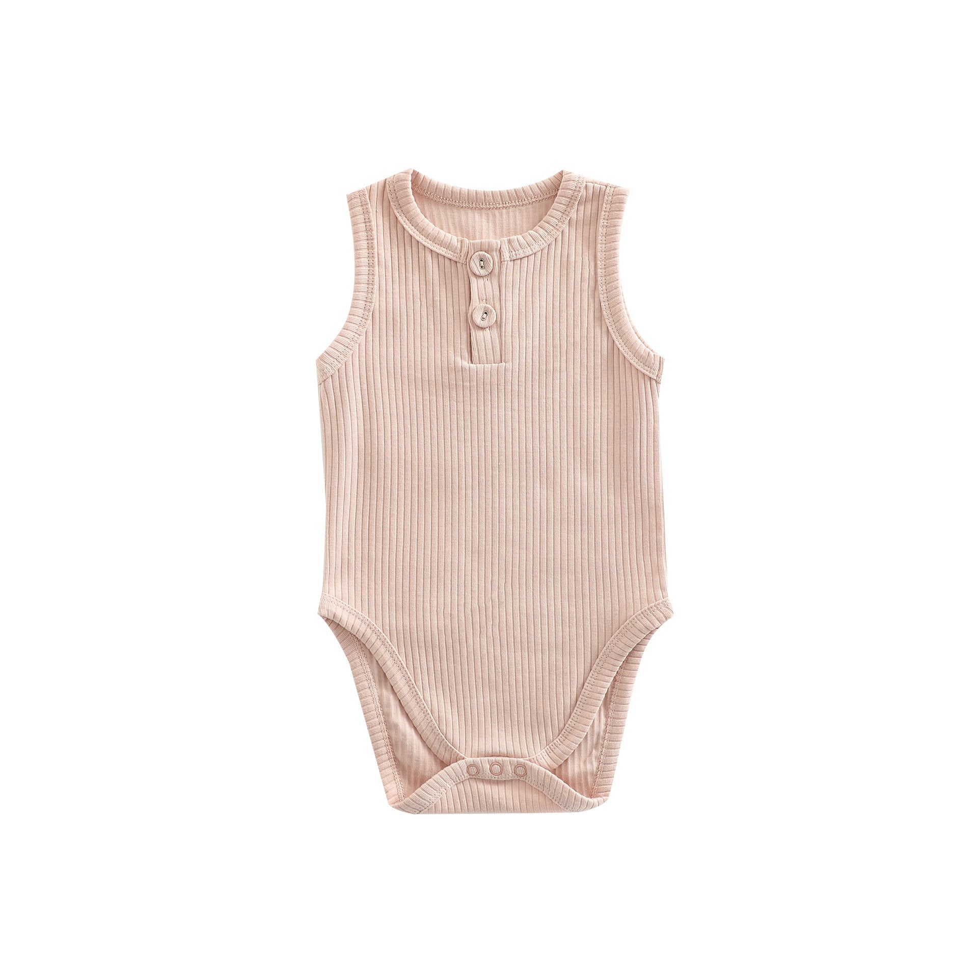 Sunken Stripe Vest Baby Pure Cotton Rompers Female