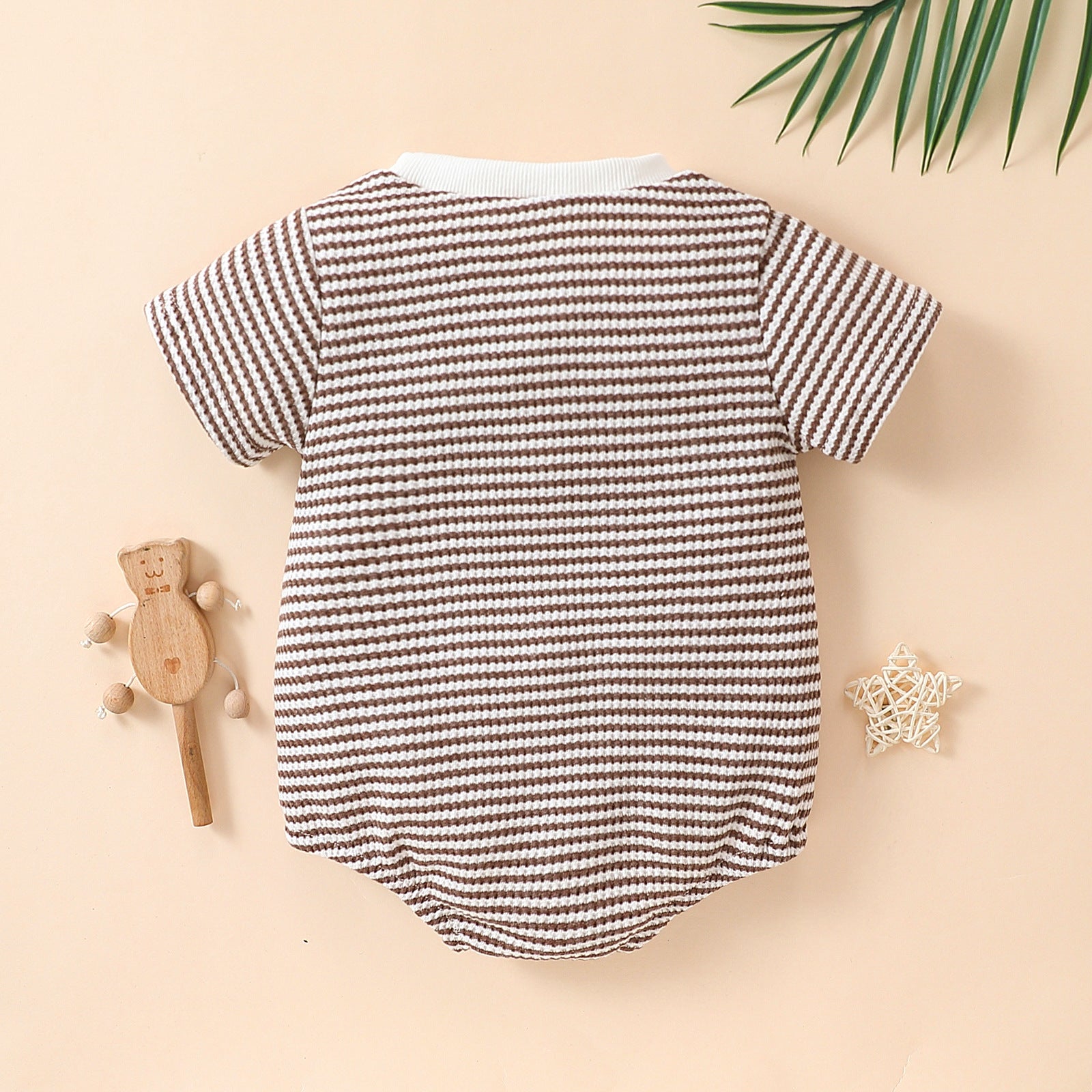 Baby Striped Cotton Short-Sleeve Romper