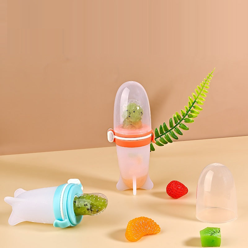 Silicone Squeeze Baby Feeding Bottle with Spoon