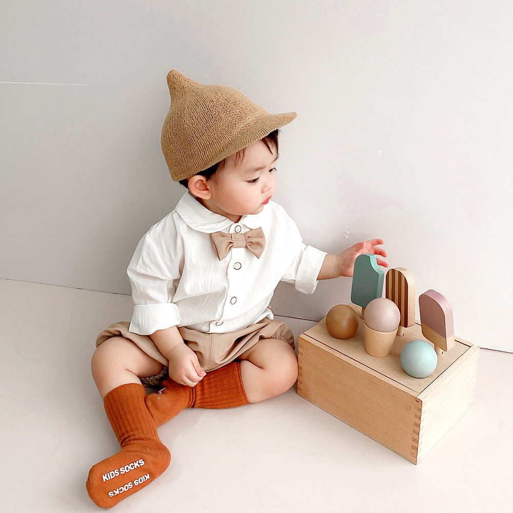 Baby Boy Autumn Two-Piece Long-Sleeve Shirt & Shorts